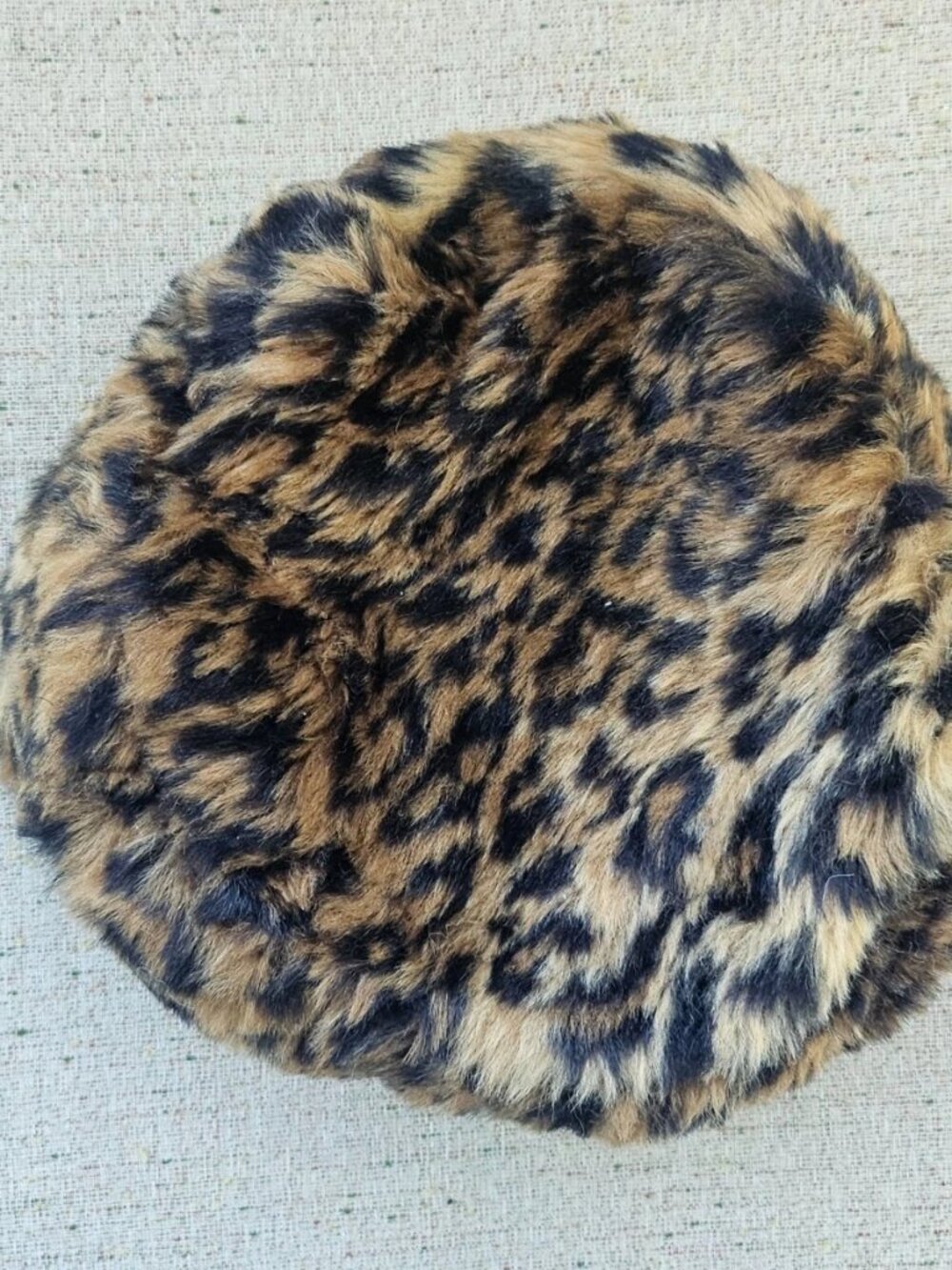 Faux Fur Hat Warm Winter Brown Leopard Print Brown Unisex Cap Round Russian Hat - Picture 5 of 11